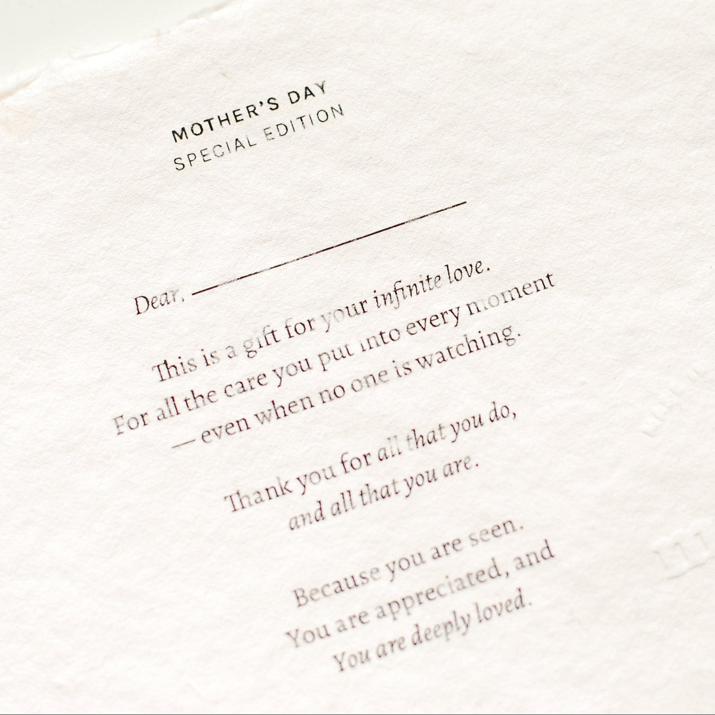 Mother’s Day — Special Workshop Edition